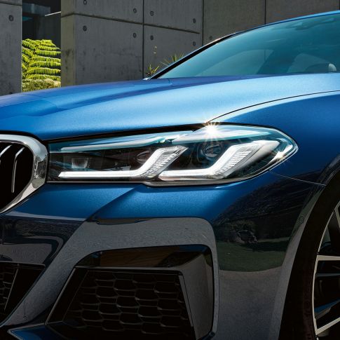 BMW Laserlight BMW 5 Series Sedan G30 BMW Laserlight BMW 5 Series Sedan G30 Facelift 2020 Phytonic Blue close-up front