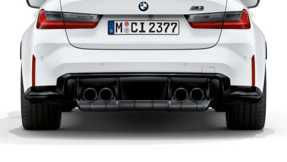 M Sport exhaust system BMW M3 Competition Sedan G80 2020 BMW M3 Competition Sedan G80 2020 M Sport exhaust system rear view