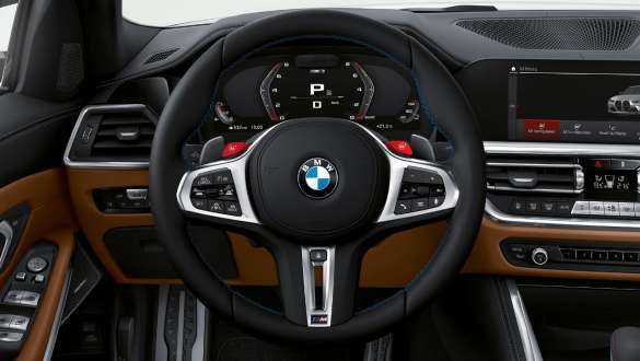 M leather steering wheel BMW M3 Competition Sedan G80 2020 BMW M3 Competition Sedan G80 2020 M leather steering wheel cockpit interior