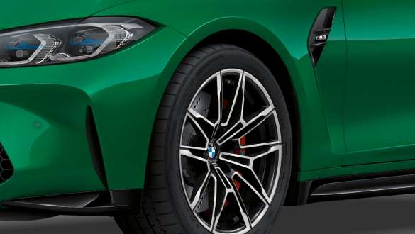 Wheel housings front BMW M3 Sedan G80 2020 BMW M3 Sedan G80 2020 Isle of Man Green Wheel housings front close-up