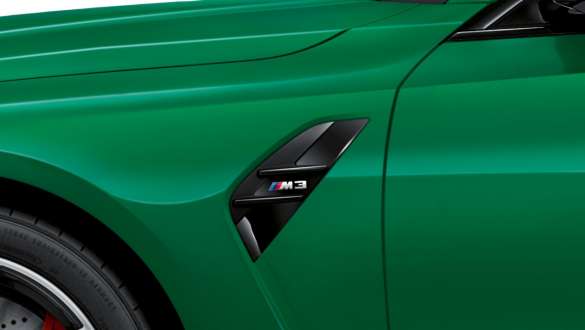 M Side Gills BMW M3 Sedan G80 2020 BMW M3 Sedan G80 2020 Isle of Man Green M Side Gills close-up