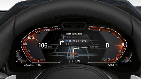 M specific instrument cluster BMW M340i xDrive Sedan G20 2020 BMW M340i xDrive Sedan G20 2020 M specific instrument cluster cockpit interior