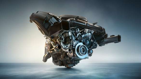 M TwinPower Turbo inline 6-cylinder petrol engine BMW M3 Competition Sedan G80 2020 BMW M3 Competition Sedan G80 2020 M TwinPower Turbo inline 6-cylinder petrol engine close-up