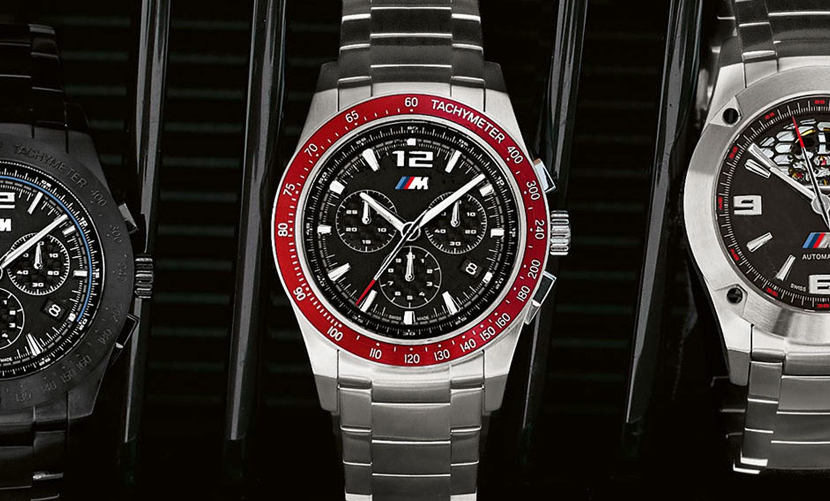 BMW M Watch Chrono Metal Strap. This is a product picture of the BMW M Watch Chrono Metal Strap.