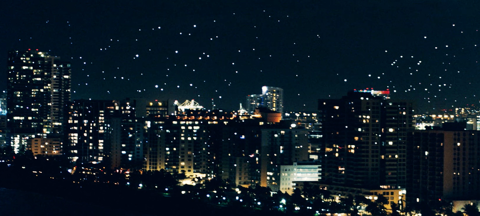 Art Basel Miami Miami skyline by night