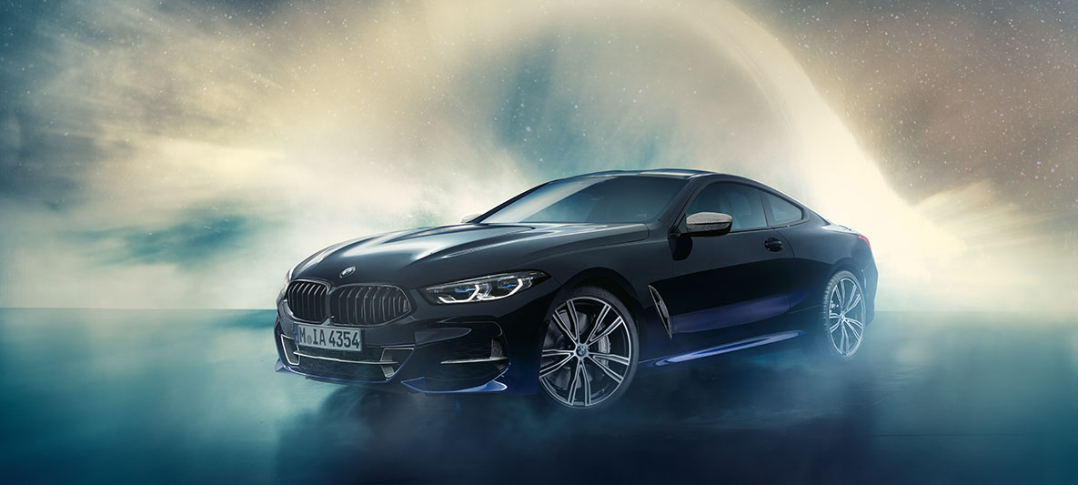 BMW Individual M850i NIGHT SKY, three-quarter front The BMW Individual M850i NIGHT SKY in three-quarter front still shot