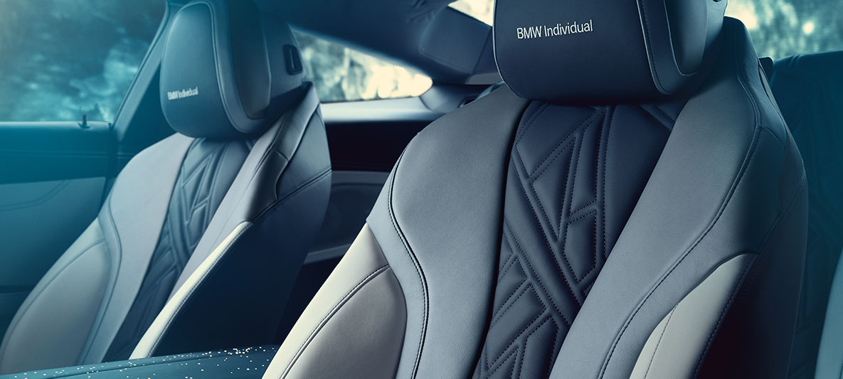 BMW Individual M850i NIGHT SKY, BMW Individual sport seats The BMW Individual sport seats of the BMW Individual M850i NIGHT SKY in close up