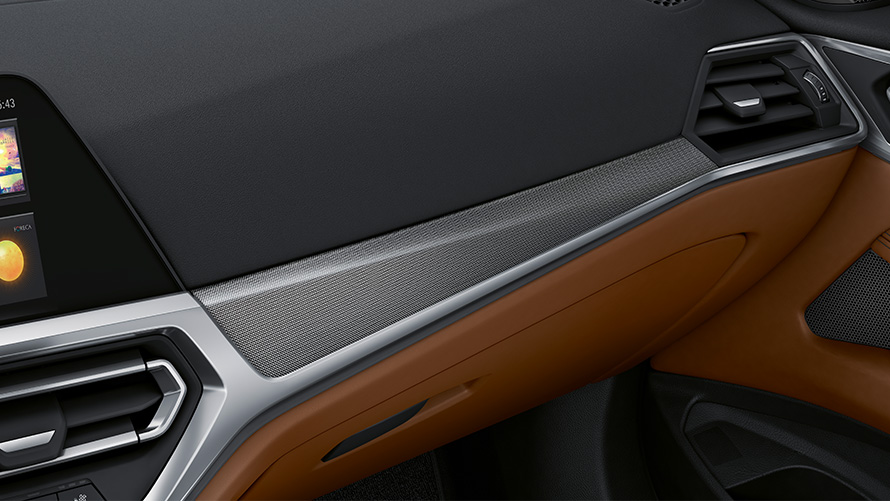 BMW Individual trim finishers Aluminium fabric high-gloss close-up