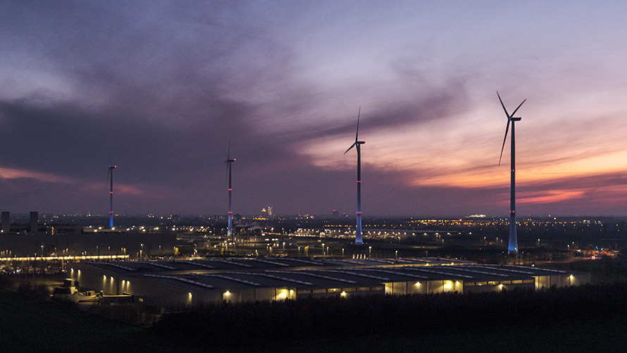 Wind power BMW Sustainability BMW Sustainability wind power BMW factory premises Leipzig four wind turbines